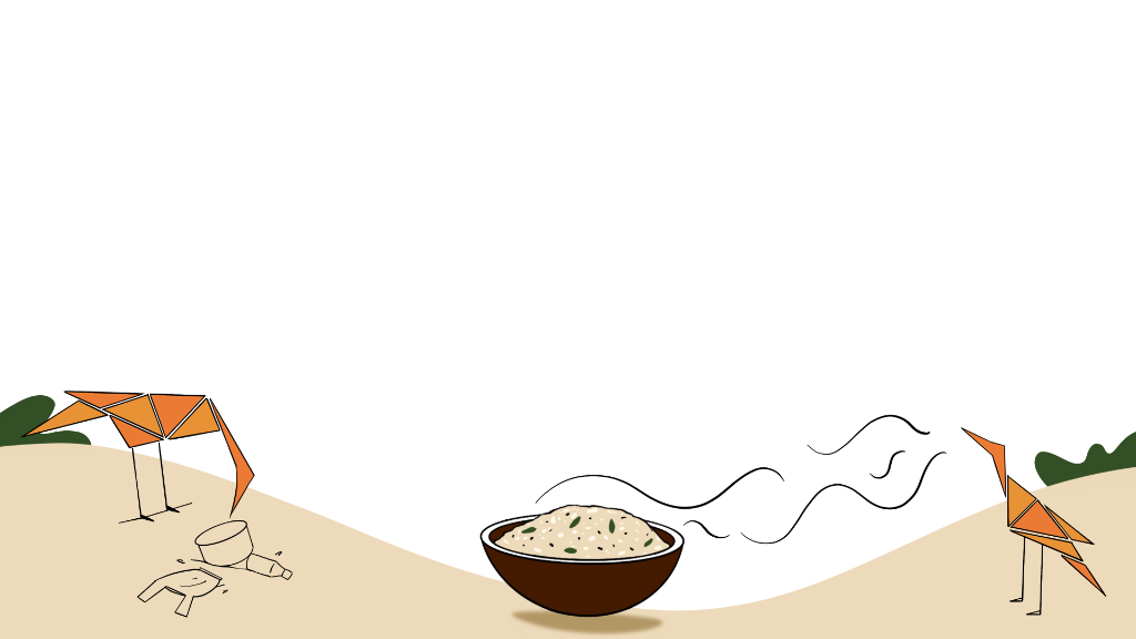 Two birds sharing a bowl